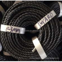 Recycled material Black color 3mm*200yds/coil pe pp 3-strands twisted rope